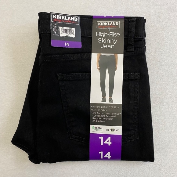Kirkland Signature Ladies' Skinny Jeans, High Rise, Black, Size 14 NWT - Picture 4 of 16